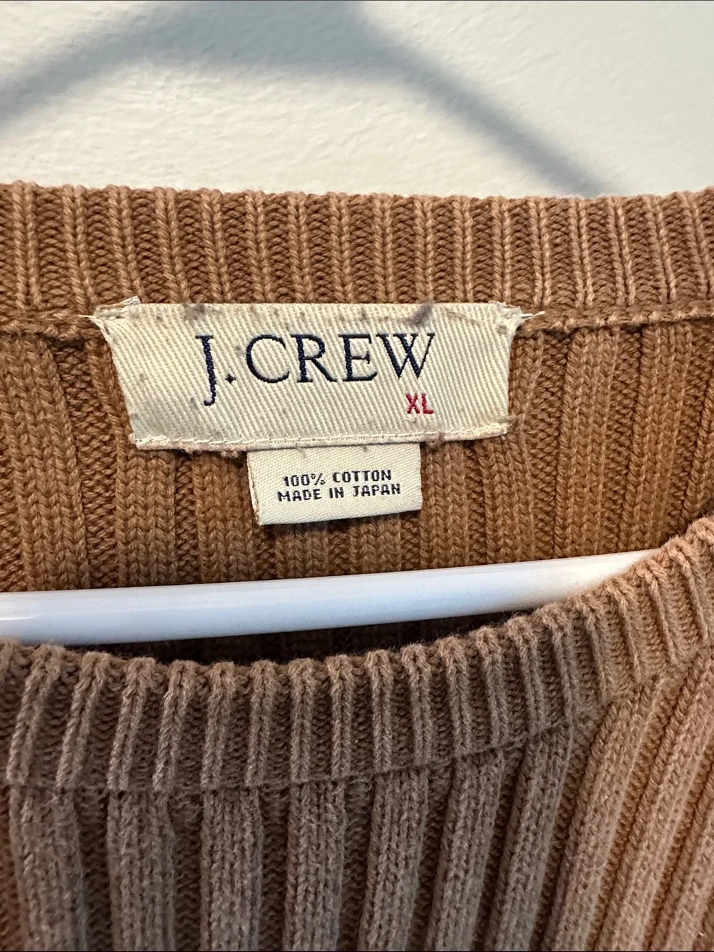 J. Crew Men's Ribbed Crewneck Sweater in Warm Tan